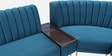 Fidel Velvet Fabric RHS Corner Sofa With Wireless Charger in Teal Blue Color