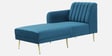 Fidel Velvet Fabric RHS Corner Sofa With Wireless Charger in Teal Blue Color