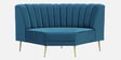 Fidel Velvet Fabric RHS Corner Sofa With Wireless Charger in Teal Blue Color