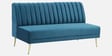 Fidel Velvet Fabric RHS Corner Sofa With Wireless Charger in Teal Blue Color