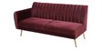 Fidel Velvet LHS Sectional Sofa (3 + Lounger) In Wine Red Colour
