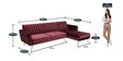 Fidel Velvet LHS Sectional Sofa (3 + Lounger) In Wine Red Colour