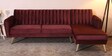 Fidel Velvet LHS Sectional Sofa (3 + Lounger) In Wine Red Colour