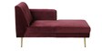 Fidel Velvet LHS Sectional Sofa (3 + Lounger) In Wine Red Colour