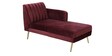 Fidel Velvet LHS Sectional Sofa (3 + Lounger) In Wine Red Colour