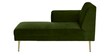 Fidel Velvet RHS Sectional Sofa (3 + Lounger) In Olive Green Colour
