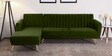 Fidel Velvet RHS Sectional Sofa (3 + Lounger) In Olive Green Colour