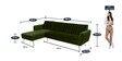 Fidel Velvet RHS Sectional Sofa (3 + Lounger) In Olive Green Colour