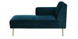 Fidel Velvet RHS Sectional Sofa (3 + Lounger) in Teal Blue Colour