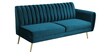 Fidel Velvet RHS Sectional Sofa (3 + Lounger) in Teal Blue Colour