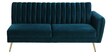 Fidel Velvet RHS Sectional Sofa (3 + Lounger) in Teal Blue Colour