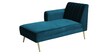 Fidel Velvet RHS Sectional Sofa (3 + Lounger) in Teal Blue Colour