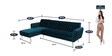 Fidel Velvet RHS Sectional Sofa (3 + Lounger) in Teal Blue Colour