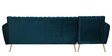 Fidel Velvet RHS Sectional Sofa (3 + Lounger) in Teal Blue Colour