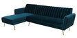 Fidel Velvet RHS Sectional Sofa (3 + Lounger) in Teal Blue Colour