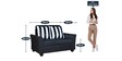 Fiesta 2 Seater Sofa in Black & White Colour