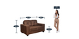 Finly 2 Seater Sofa In Brown Colour