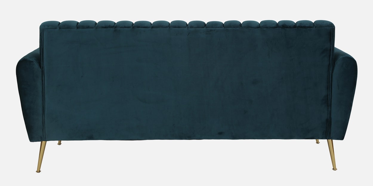 Buy Fidel Velvet Seater Sofa In Teal Blue Colour at 4% OFF by