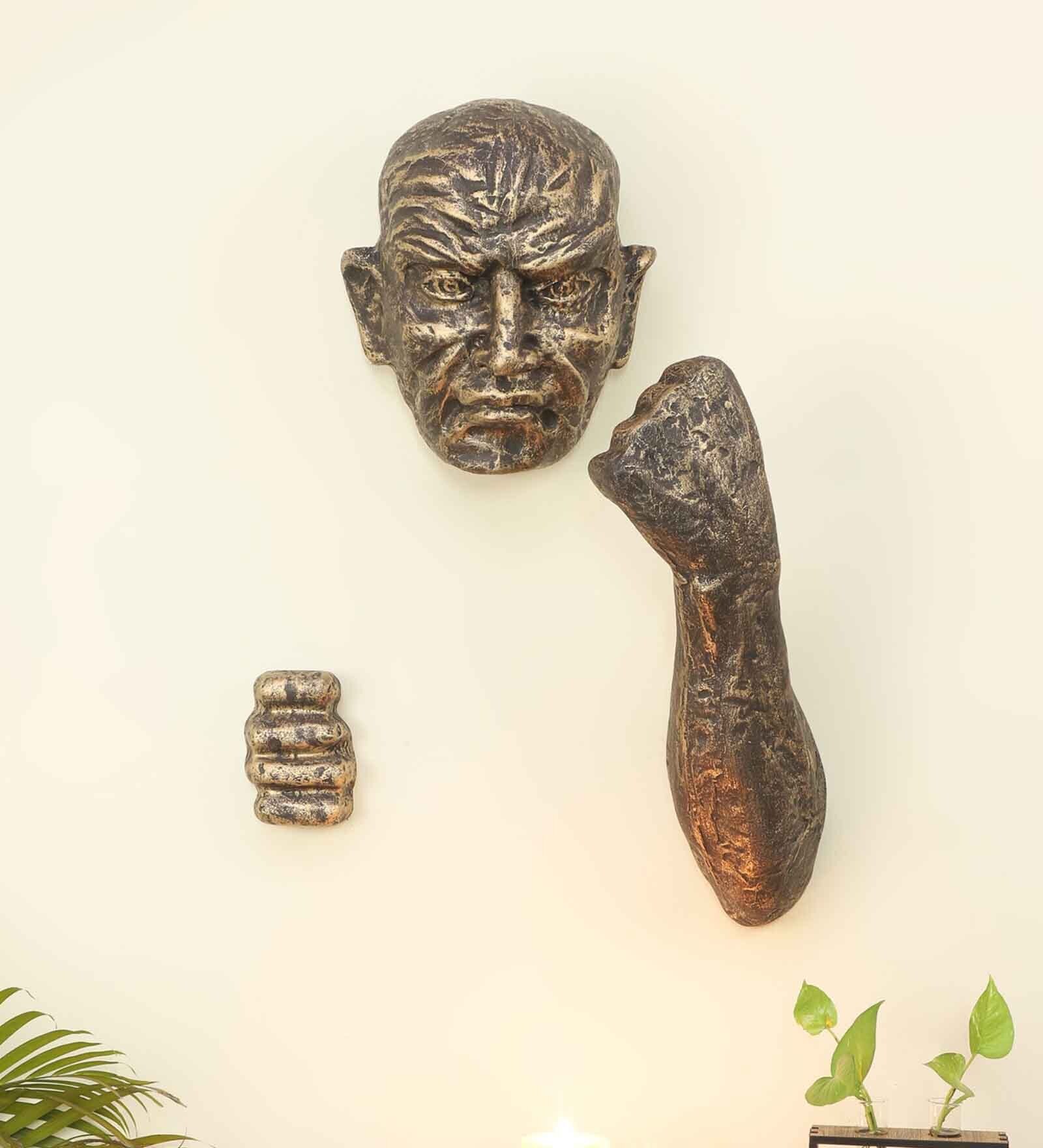 Fiber & Resin Wall Sculpture In Textured