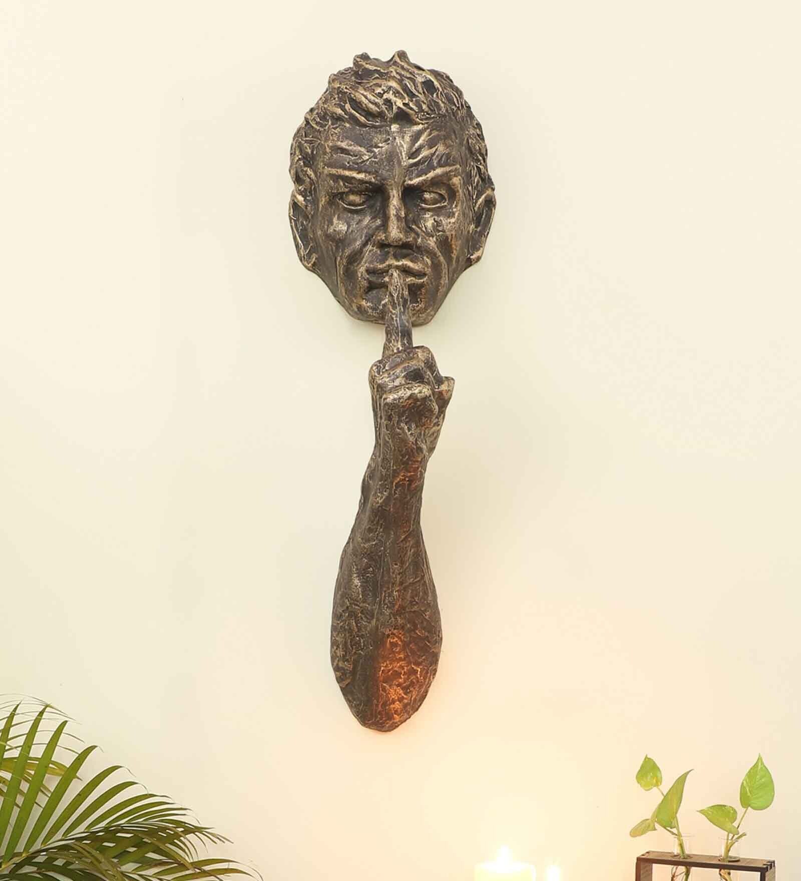 Fiber & Resin Wall Sculpture In Textured