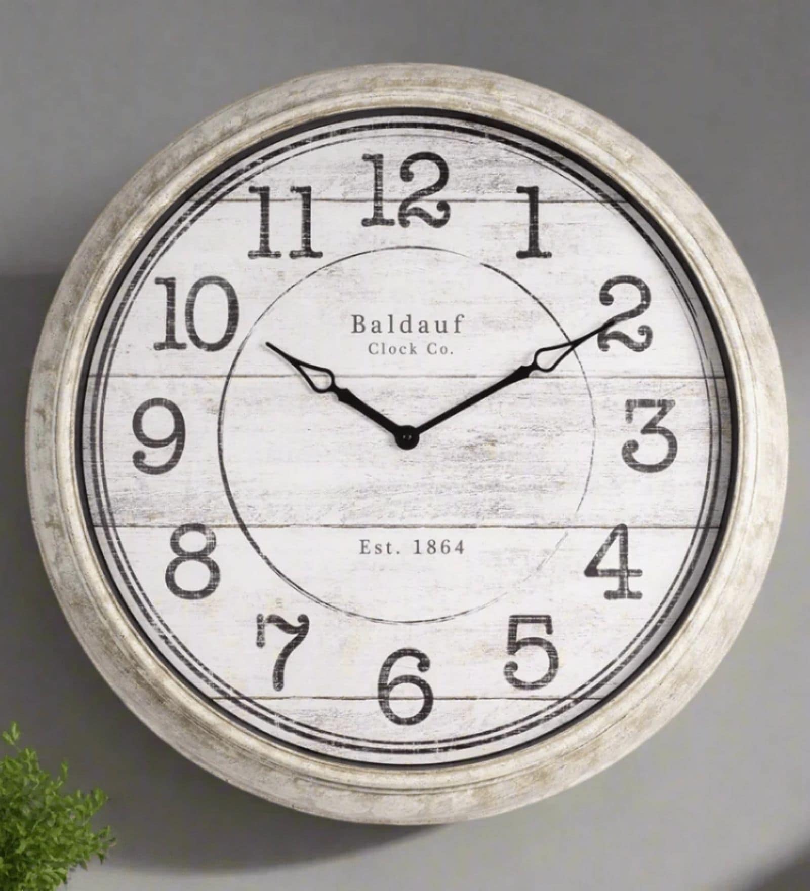 Fiber Wall Clock Numeric Big Baldauf Grey 30 Inch