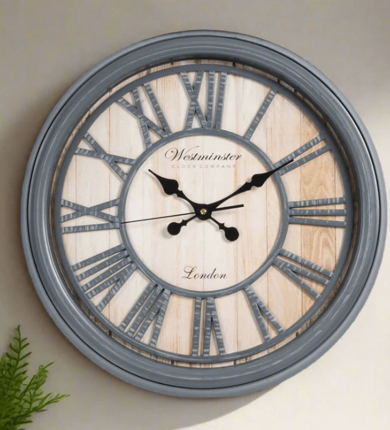 Fiber Wall Clock Poly Grey Big Baldauf 20 Inch