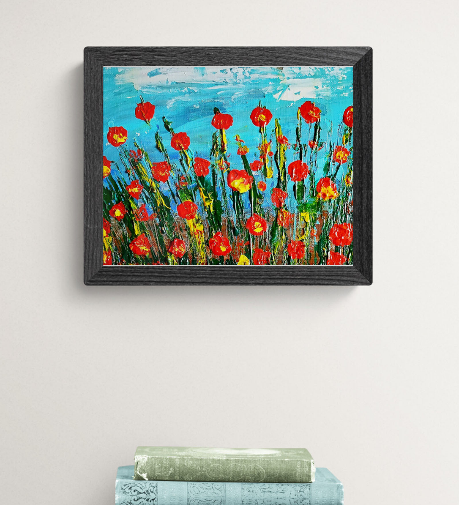 Field Of Flowers Handmade Acrylic Paint On Canvas Unframed