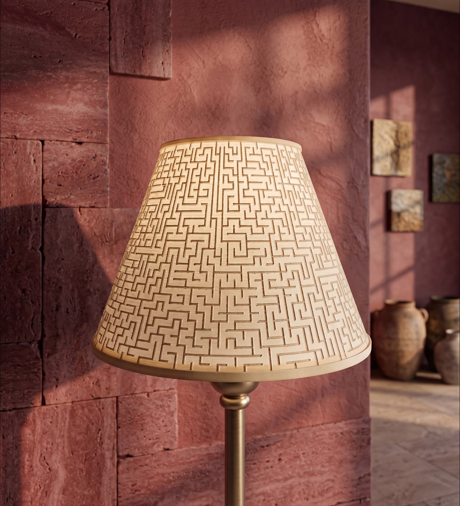 Beige Field Polymer Lamp Shade