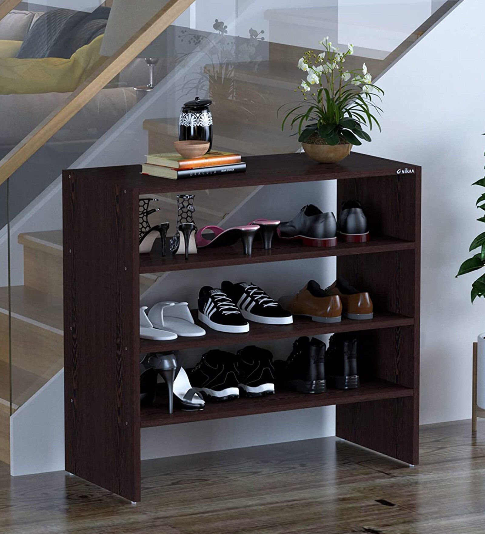 Buy Filaria Open Shoe Rack in Wenge Finish at 35% OFF by Anikaa | Pepperfry