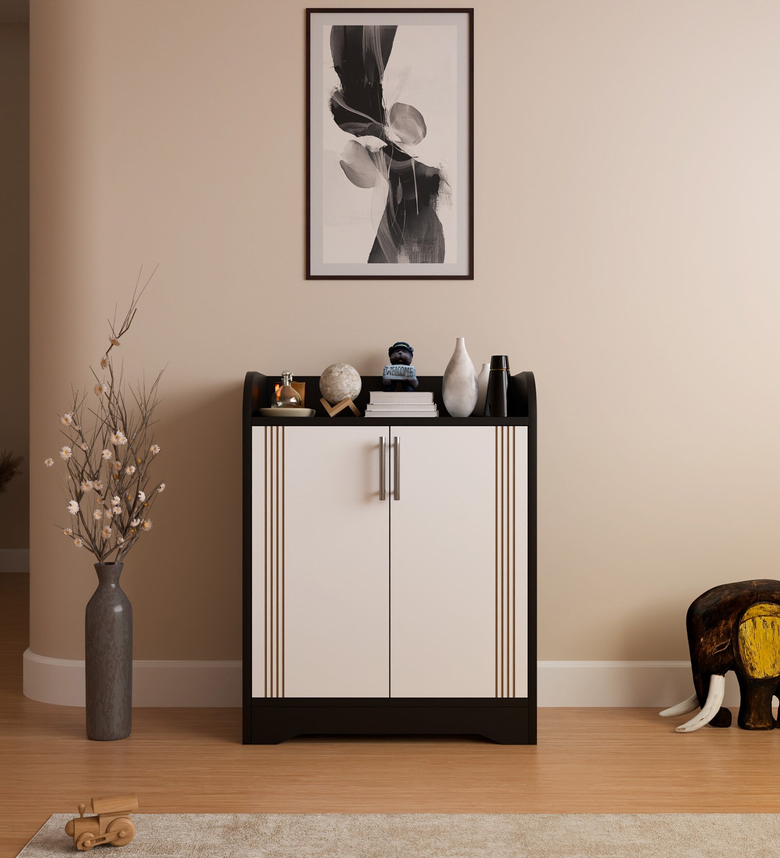 File Cabinet In Black Finish