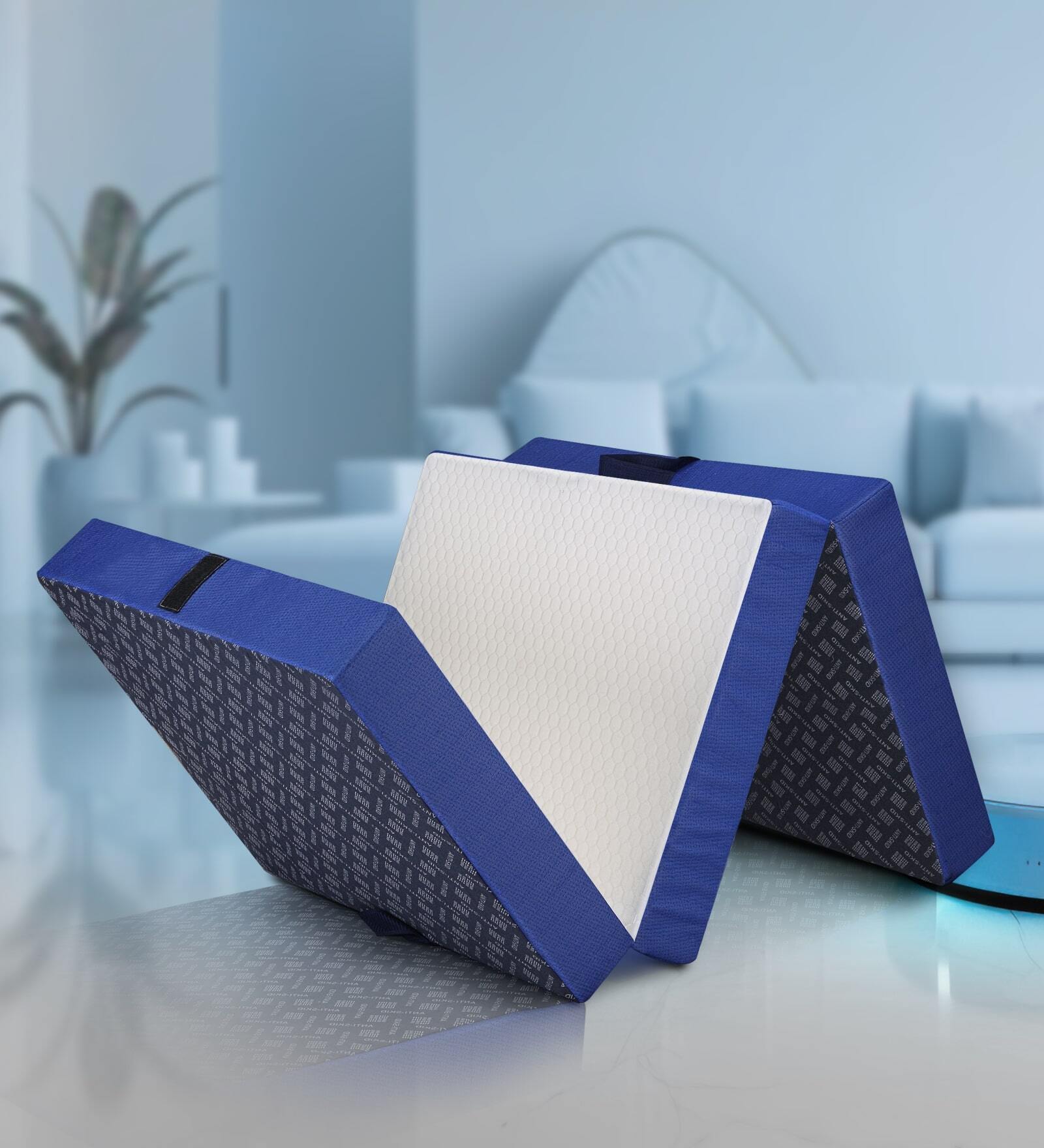 May Tri-Fold Portable 2 Inches PU & HR Foam (72 X 48) Queen Size Mattress