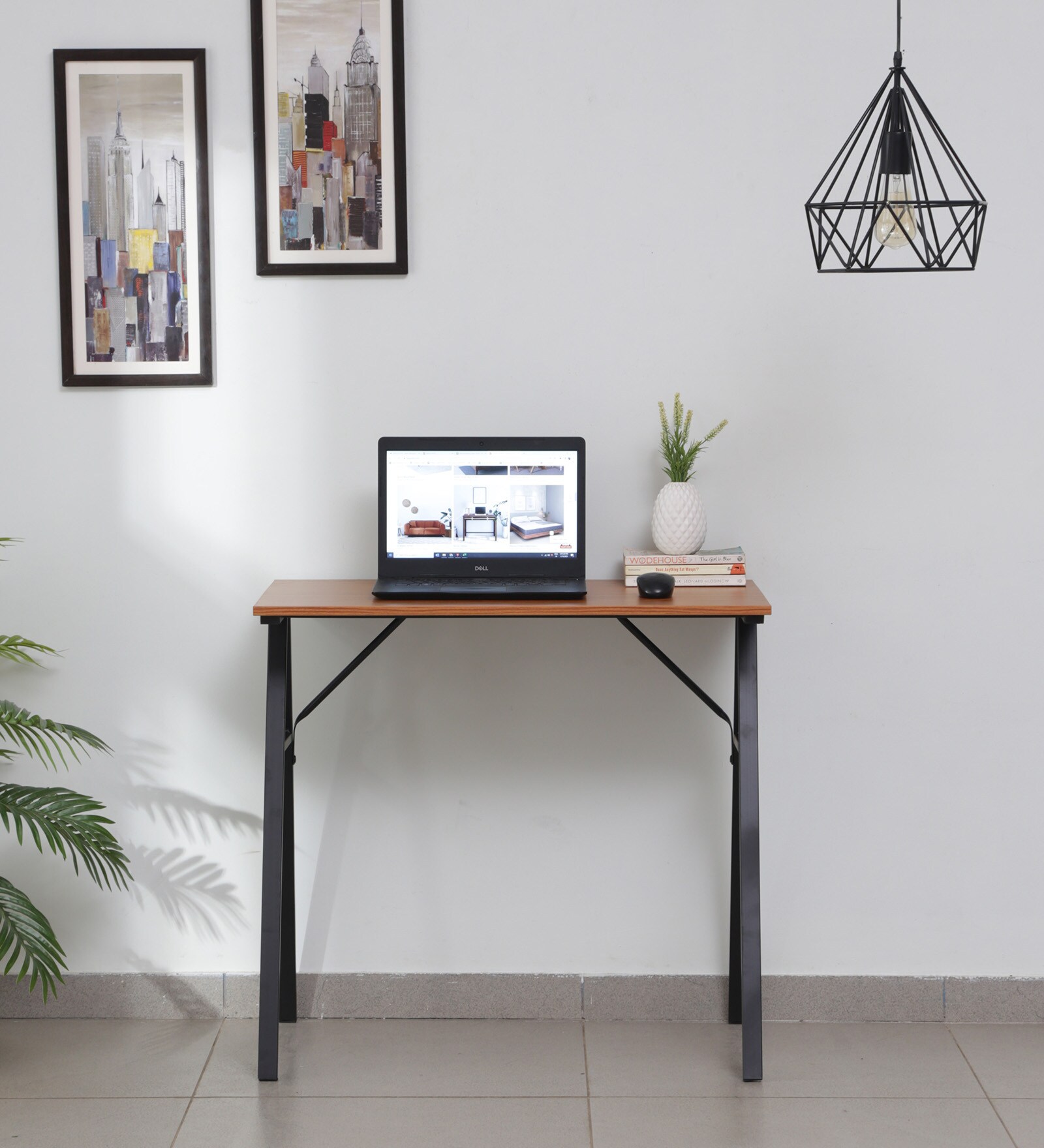 Finley Writing Table in Teak Finish