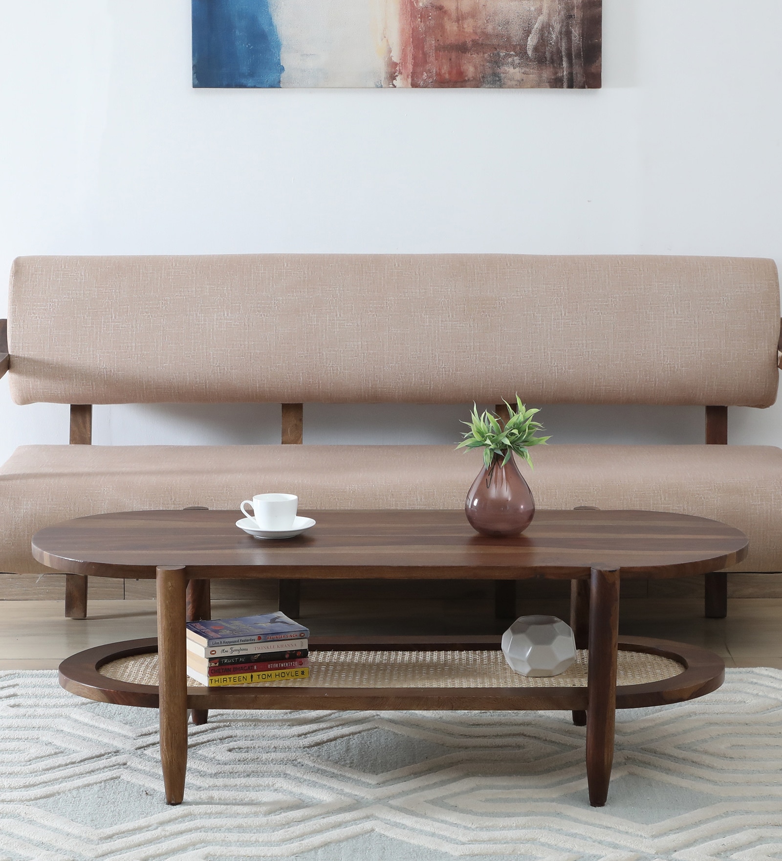 Finnmark Sheesham Wood Coffee Table In Scratch Resistant Provincial Teak Finish