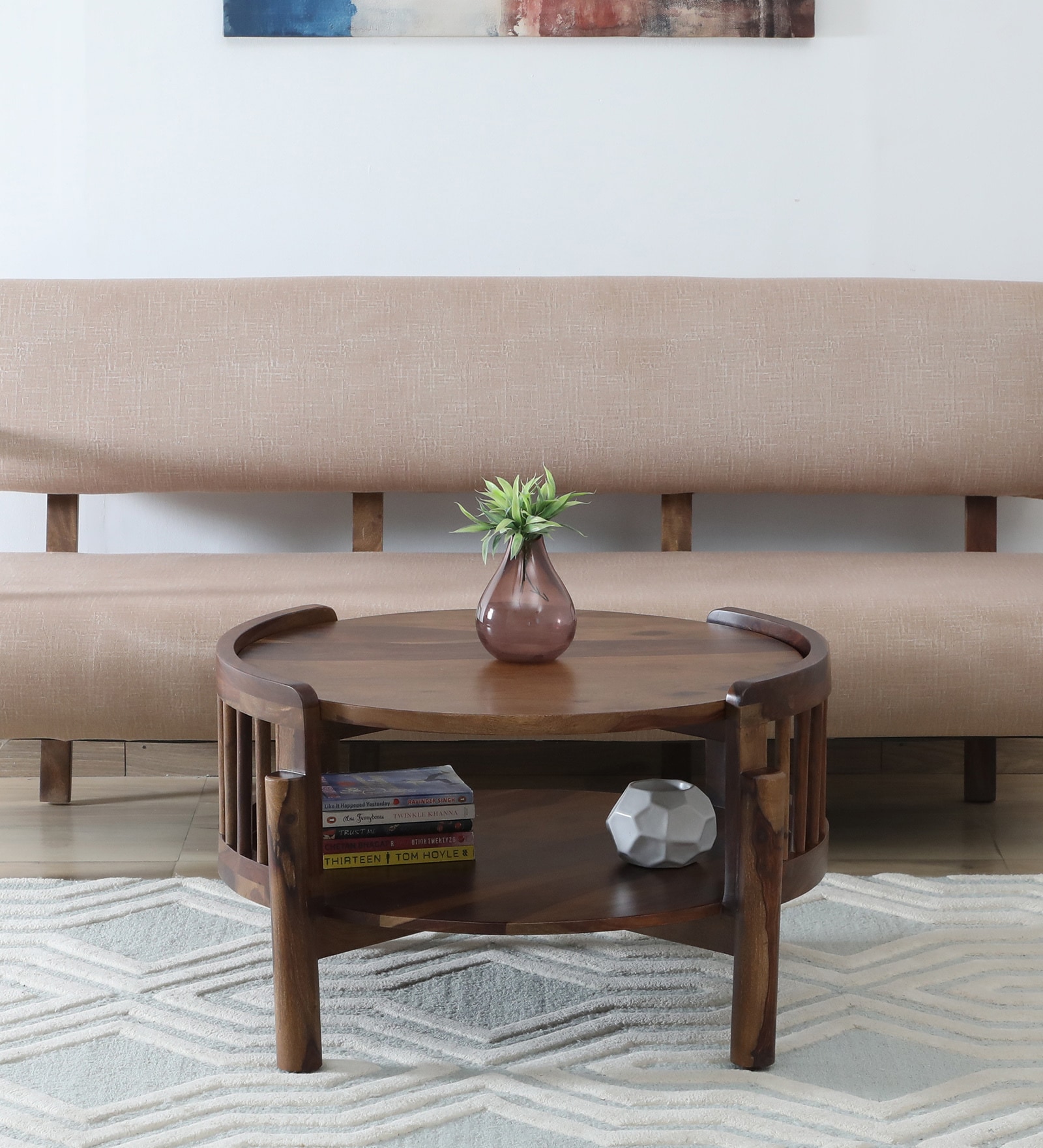 Finnmark Sheesham Wood Coffee Table In Scratch Resistant Provincial Teak Finish