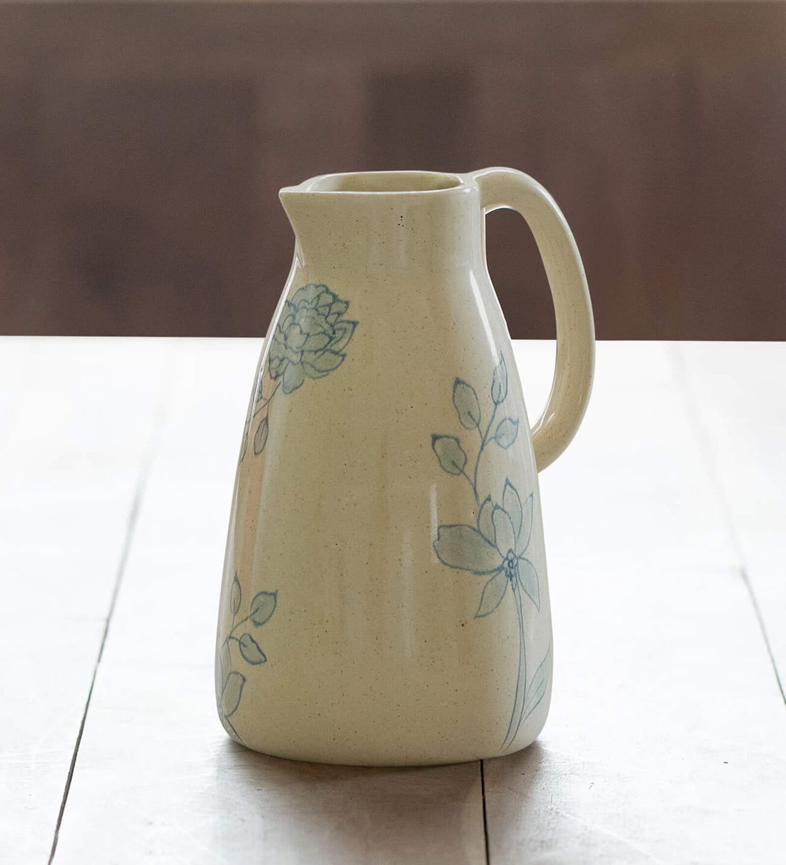 Fiore 800ml Cream & Blue Ceramic Water Jug