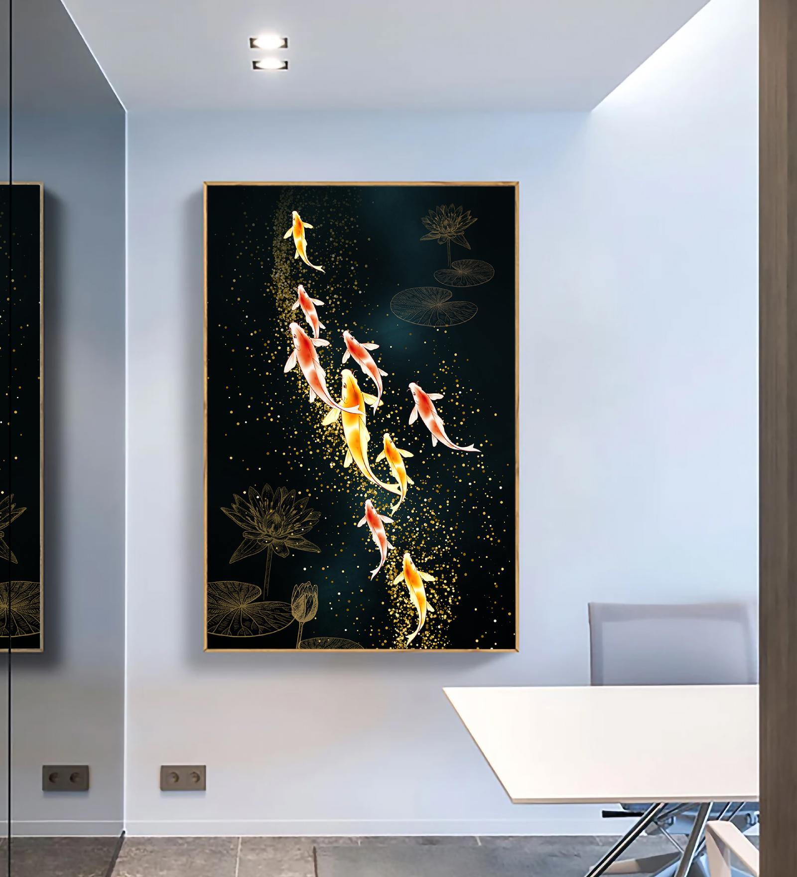 Fish Multicolour Synthetic Wood Wall Art