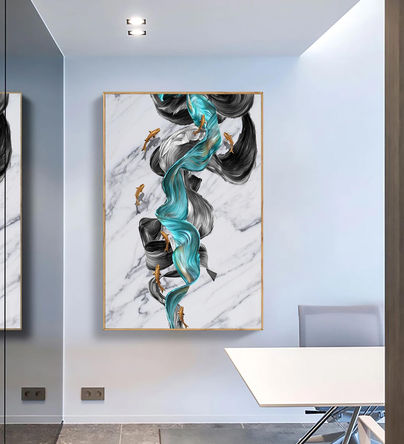 Fish Multicolour Synthetic Wood Wall Art