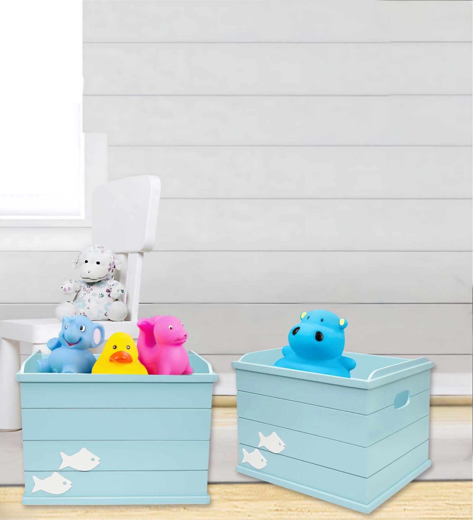 Fish Kids Storage Basket in Light Blue Colour