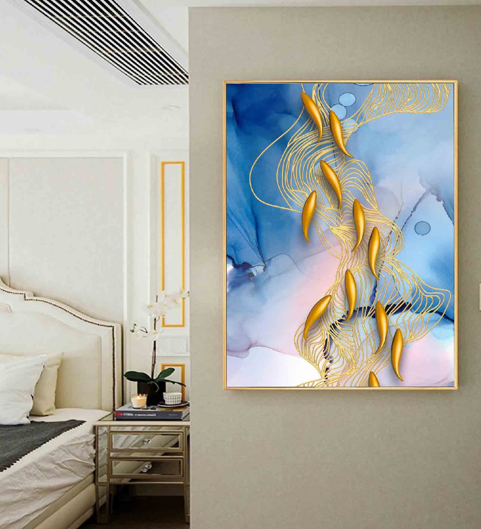 Fish Multicolour Engineered Wood Framed Canvas Wall Painting