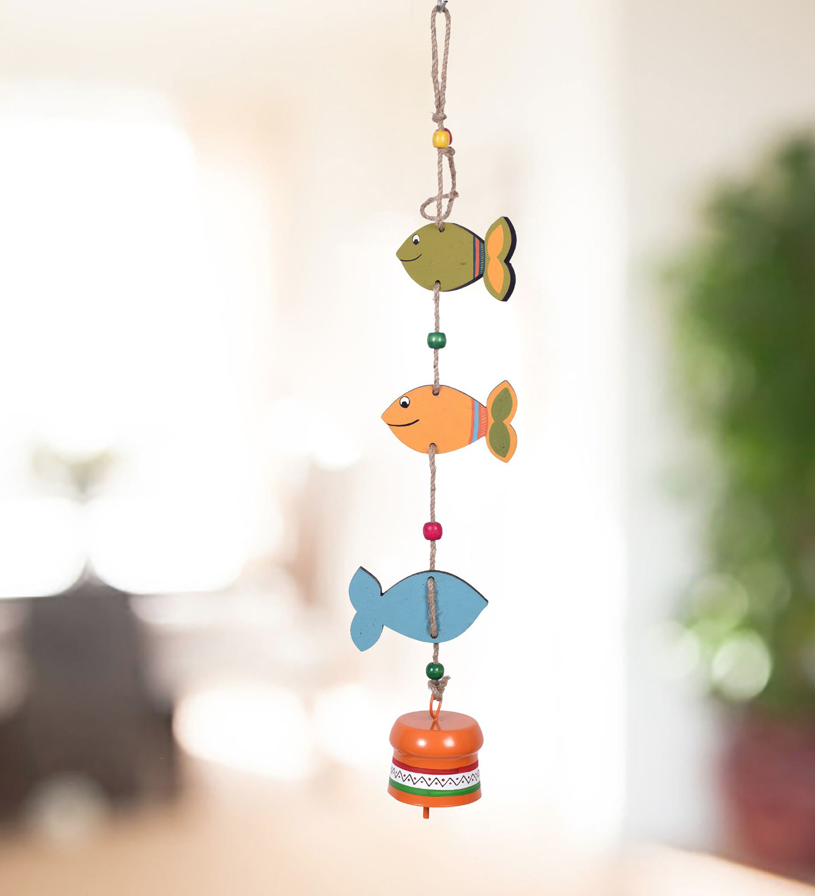 Fish Trinity Multicolour Wood & Metal Windchime