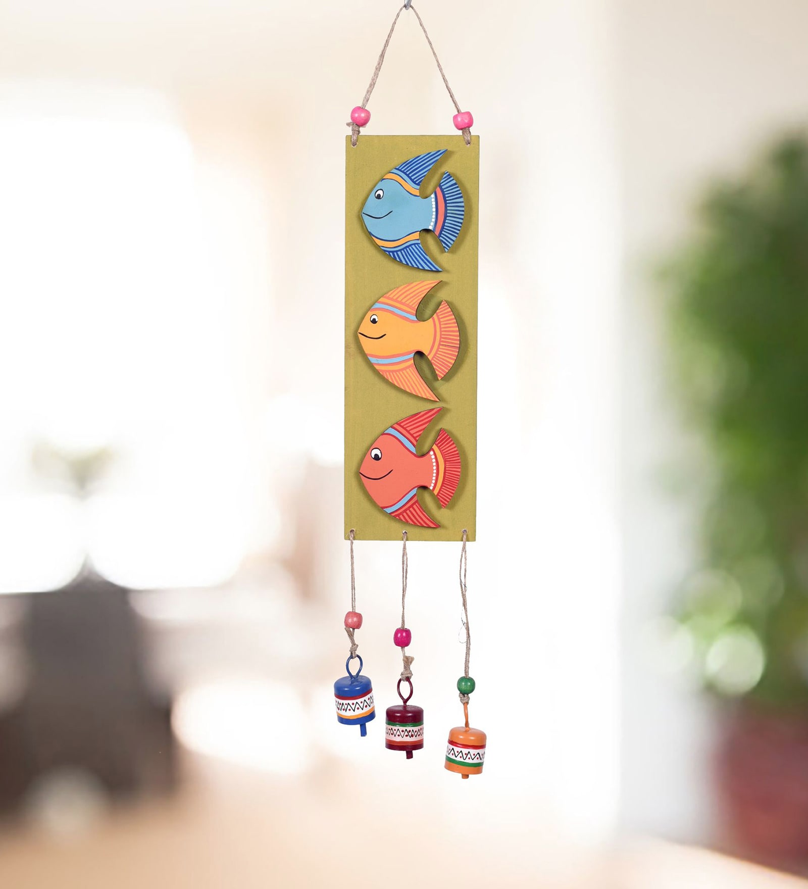 Fishy Hues Multicolour Wood & Metal Windchime