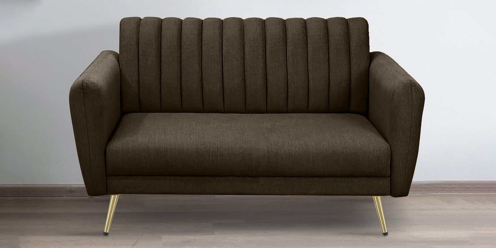 Fidel Chenille Fabric 2 Seater Sofa in Brown Colour
