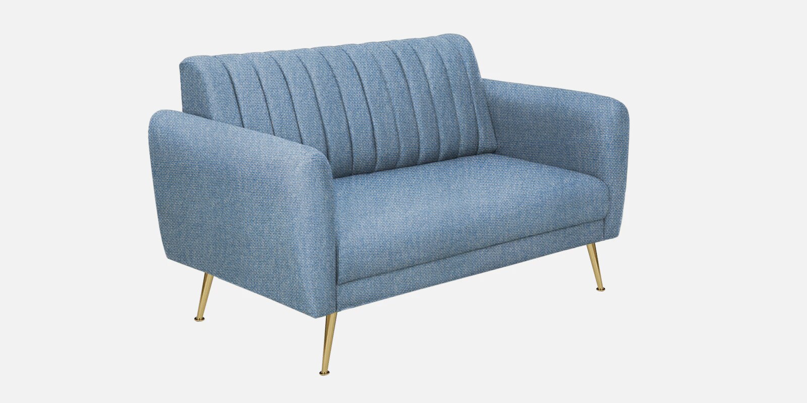 Fidel Chenille Fabric 2 Seater Sofa In Ice Blue Colour