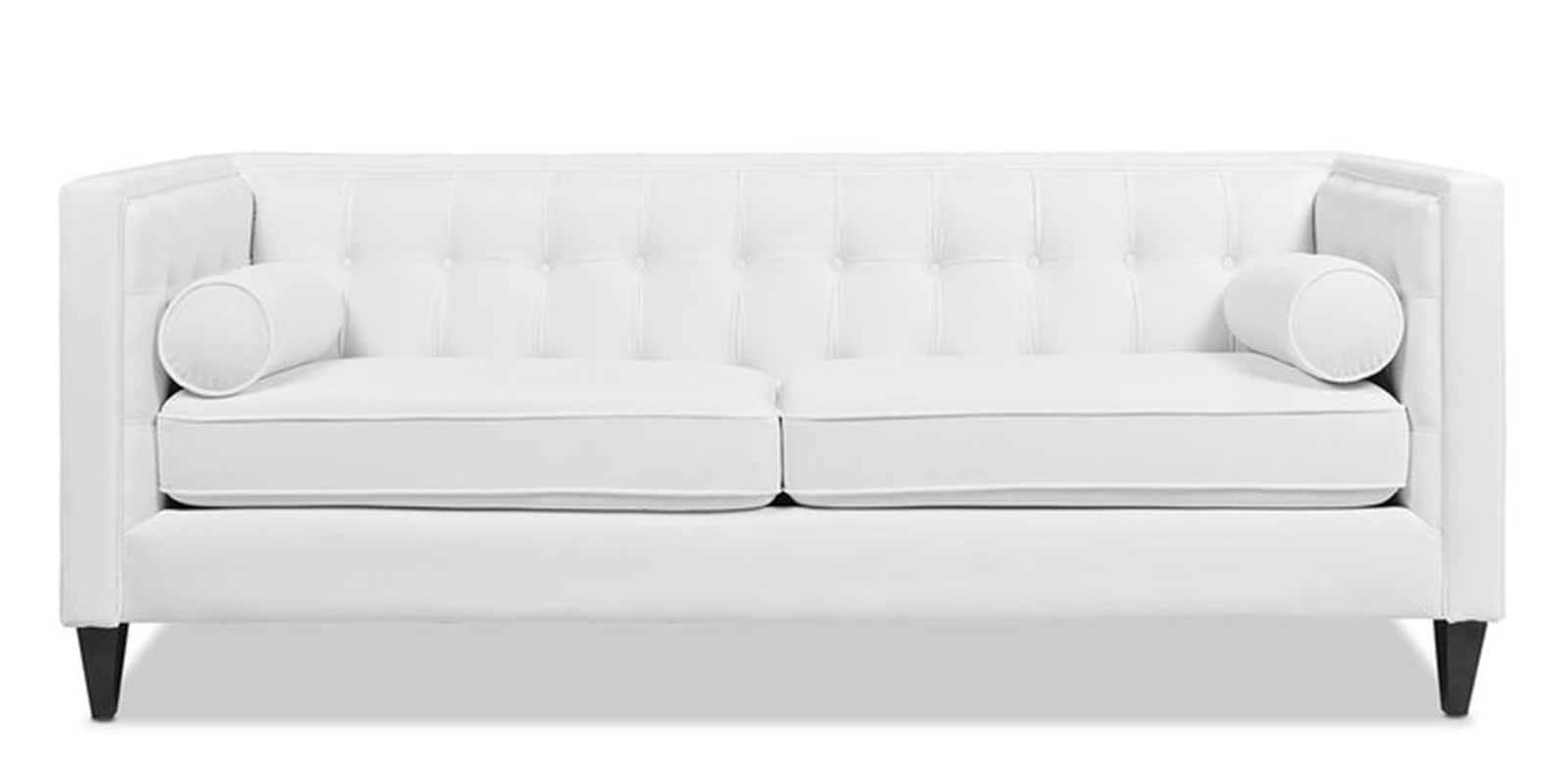 Filton Velvet 3 Seater Sofa In White Colour