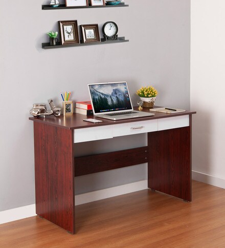 white and brown study table