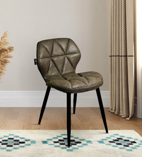 Fiction Velvet Dining Chair in Grey Colour