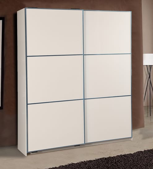 Buy Fidora High Gloss Sliding Wardrobe In White Finish By Hometown