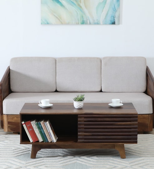 Finnmark Sheesham Wood Coffee Table In Scratch Resistant Provincial Teak Finish