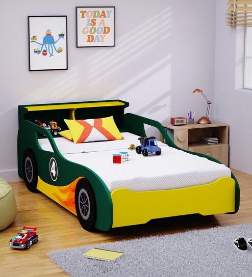 Buy Fire Bird Single Kids Bed In Green Colour at 25% OFF by Boingg! - A ...