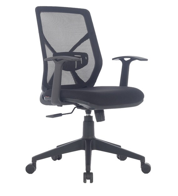 Buy Fitz Medium Back Ergonomic Chair In Black Colour By Durian Online Mid Back Ergonomic Chairs Chairs Furniture Pepperfry Product